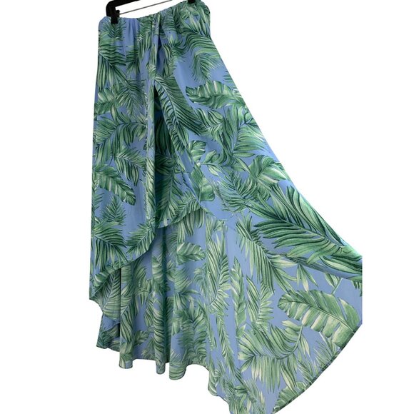 Tropical Hi-Low Maxi Swim Beach Dress Strapless Cover Vici L RW10333 EUC - Picture 2 of 8